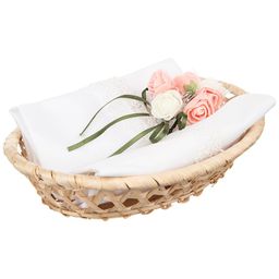 НАБОР САЛФЕТОК ИЗ 2-Х ШТ В КОРЗИНЕ АССОЛЬ 40Х40СМ БЕЛЫЙ, Х/Б 100