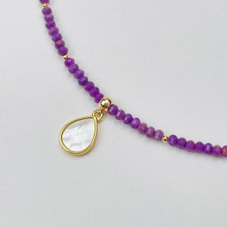 Чокер из камня Фосфосидерит с перламутровой подвеской - Радуга самоцветов фото 2