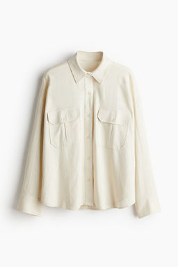 Camisa cargo oversize en mezcla de lino - H&m фото 5