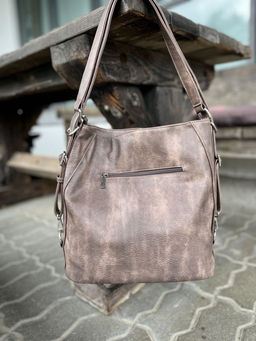 Женская сумка-рюкзак из эко кожи 9902 Кофе - Kenguluna фото 5