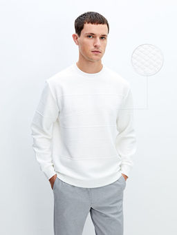 Bisiklet Yaka Uzun Kollu Erkek Sweatshirt