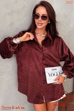 Рубашка нарядная оверсайз со стразами - Bruno фото 4