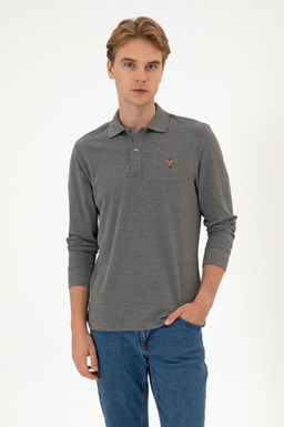 Erkek Antrasit Melanj Basic Sweatshirt Sepette S_rpriz _ndirim