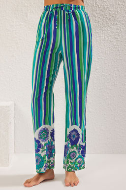 Cizgili Dokuma %100 Pamuk Plaj Gomlek-Pantolon Tak?m TBESS25AU00004 - Trendyolmilla фото 4