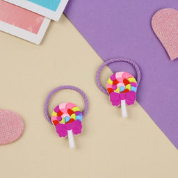 Цена за 6 шт. Резинка для волос Крошка (набор 2 шт) грибочки,3 см ,розовый - Queen fair фото 2