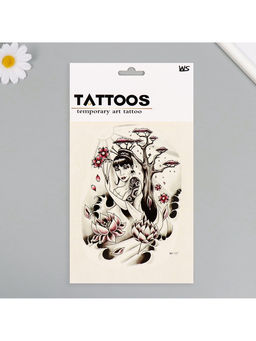 Цена за 2 шт. Переводная тату на тело цветная Леди Сакура, 26.1?14.6 см