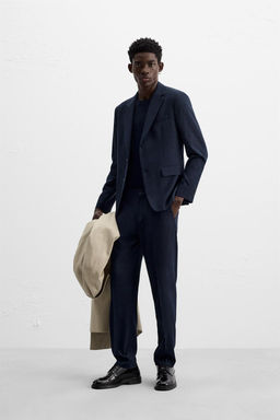 TEXTURED SUIT TROUSERS