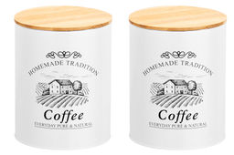 Набор 2 банок д/хранения 1,1 л 11*11*13,8 см Coffee, с бамбук.крышками - Elan gallery фото 4