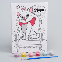 Картина по номерам, 21 х 15 см Кошечка Мари, Коты Аристократы - Disney фото 2