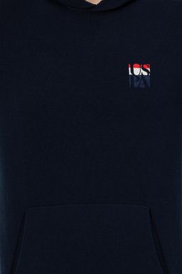U. S. Polo Assn Мужской темно-синий трикотажный свитер с капюшоном - U.s. polo assn фото 6
