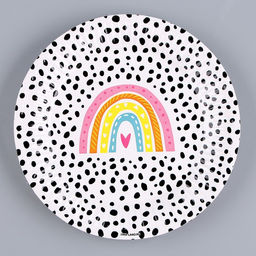Цена за 10 шт. Тарелка бумажная Радуга, 18 см - Страна карнавалия фото 2