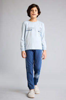%100 Pamuk Regular Fit Bask_l_ 2Li Tak_m Erkek _ocuk