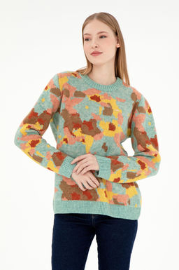 Женский свитер водно-зеленого цвета Неожиданная скидка в корзине