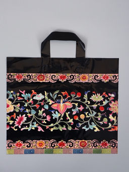 Цена за 50 шт. Пакет с петлевой ручкой "Арнамент" 35 х 30 х 8, см, 60 мкм