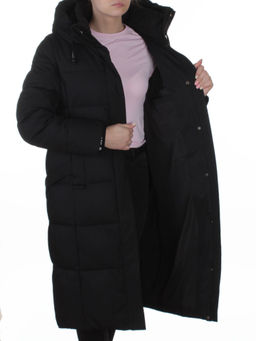 8321 BLACK Пальто зимнее женское (200 гр. холлофайбер)