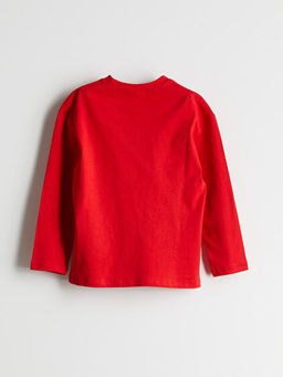 Bisiklet Yaka Bask?l? Erkek ?ocuk Ti??rt