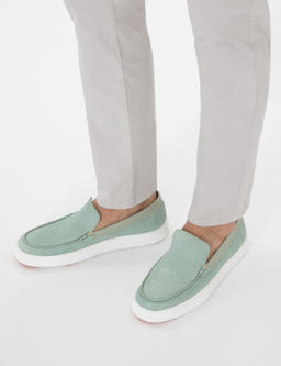 Mint Ye_ili %100 Deri Loafer Ayakkab_