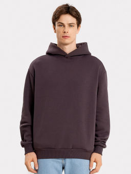 Худи мужское коричневое с печатью коричневый +печать 121794