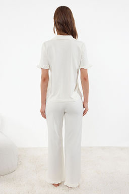 Trendyolmilla Mint %100 Pamuklu F?rf?r Detayl? Orme Pijama Tak?m? THMSS24PT00223 фото 5