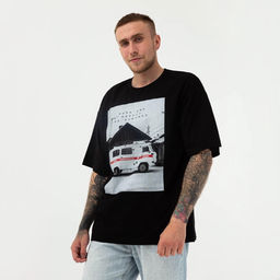 Футболка KAFTAN «Помощь», размер 50, чёрная