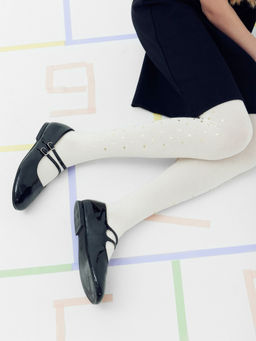 Цена за 3 пары! Детские колготки кремового цвета в звездочку