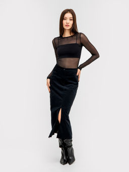 Юбка женская миди в черном цвете черный 152788 - Mark formelle фото 3