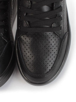 05-PDD180-6 BLACK Кроссовки женские (натуральная кожа)