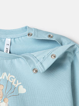 Лонгслив Аква с мишкой с принтом 0+ - Bungly фото 3