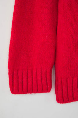 Wardrobe Essentials K?rm?z? Yumusak Dokulu Genis Kal?p Basic Triko Kazak | TWOAW26KZ00073