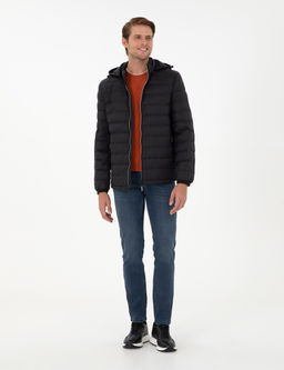 Siyah Kap__onlu Cropped Slim Mont