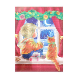 Алмазная мозаика на новый год с частичным заполнением на холсте Уюта в доме, 15?21 см, набор для творчества