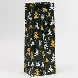 Пакет под бутылку Ёлки, 13 36 10 см