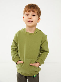 Uzun Kollu Basic Erkek Bebek Hoodie