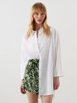 G?mlek Yaka Kad?n Plaj Elbisesi