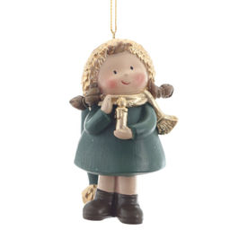 Фигурка декоративная подвесная "Девочка", L5,5 W5 H9,5 см, 2в.