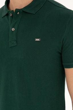 U. S. Polo Assn / Мужская темно-зеленая базовая футболка - U.s. polo assn фото 14