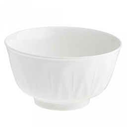 "Роса" Пиала фарфоровая 450мл, д12,5см, h6,9см, рифленый борт, белый (Китай)