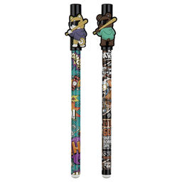 Ручка шар. MESHU "Cheeky Friends" (MS_65686) синяя, 0.7мм, корпус ассорти, с фигуркой