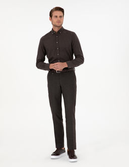 Kahverengi Slim Fit Kuma_ Pantolon - Pierre cardin фото 3