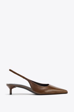 LEATHER KITTEN HEEL SHOES