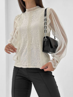 Блузка Сидни (пудровый) - Nadi bordo фото 48