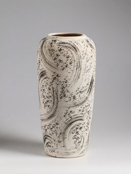 Ваза «Сэнс», 28.5×13 см, керамика, бело-чёрная