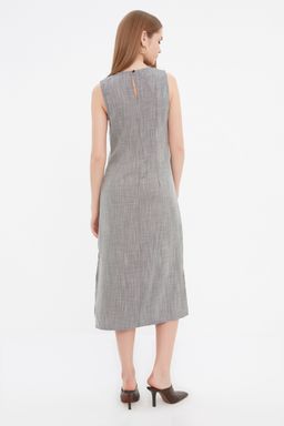 Siyah V Yaka Y?rtmac Detayl? Elbise TWOSS22EL1423 - Trendyolmilla фото 9