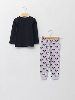 Bisiklet Yaka Uzun Kol Mickey Mouse Bask?l? Pamuklu Erkek Bebek Pijama Tak?m? - Waikiki фото 2