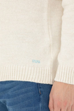 Мужской кремовый меланжевый свитер - U.s. polo assn фото 7