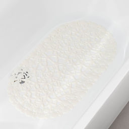 Коврик противоскользящий в ванну Доляна «Прибрежье», на присосках, 38×68 см, цвет белый