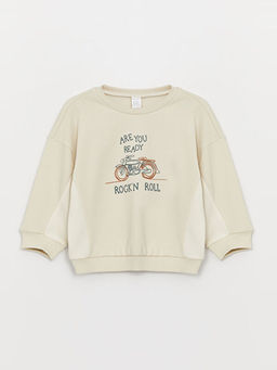 Bisiklet Yaka Uzun Kollu Bask?l? Erkek Bebek Sweatshirt - Waikiki фото 3