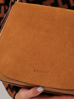 Замшевая сумка Deboro 31026 коричневый лист