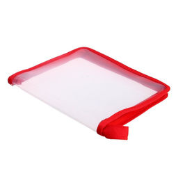 Папка на молнии с 3-х сторон А5, 450мкм, прозрачная с красным кантом - Calligrata фото 2
