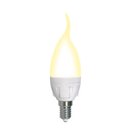 LED-CW37 7W/3000K/E14/FR/DIM PLP01WH Лампа светодиодная, диммируемая. Форма свеча на ветру, матовая. Серия Яркая. Теплый белый свет (3000K). Картон. ТМ Uniel.